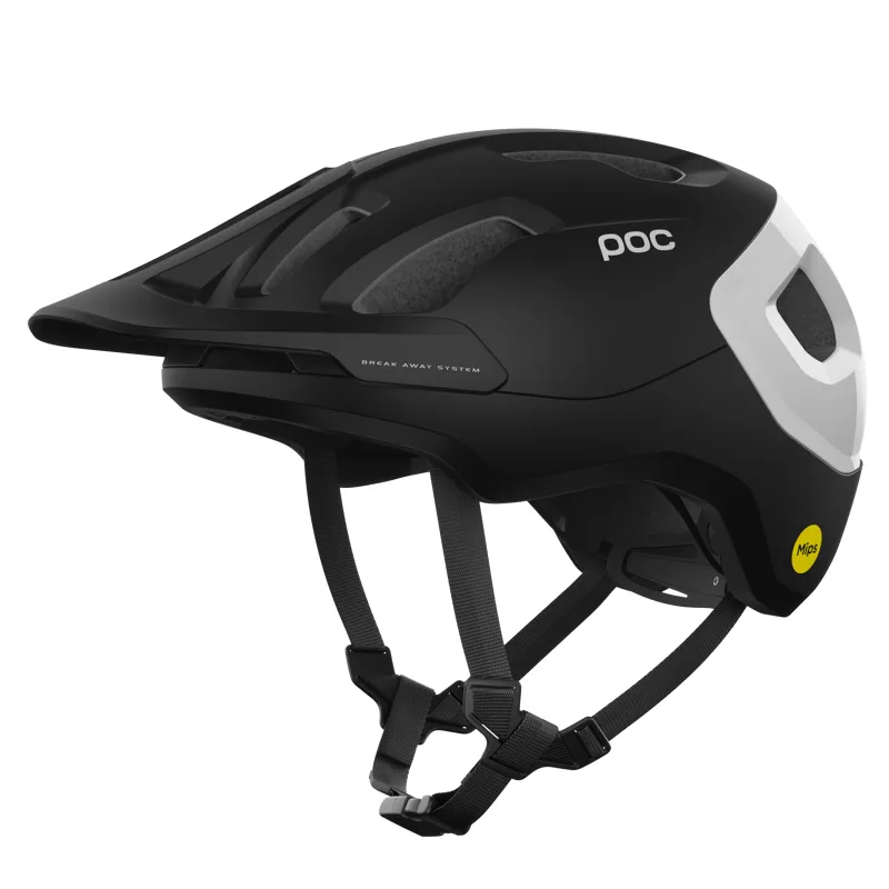 POC Sports Axion Race MIPS Helmet in Uranium Black Matt/Hydrogen White