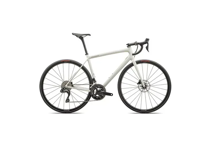 Specialized Aethos Comp - Shimano 105 Di2 Road Race Bike In Gloss Dune White Metallic Spruce