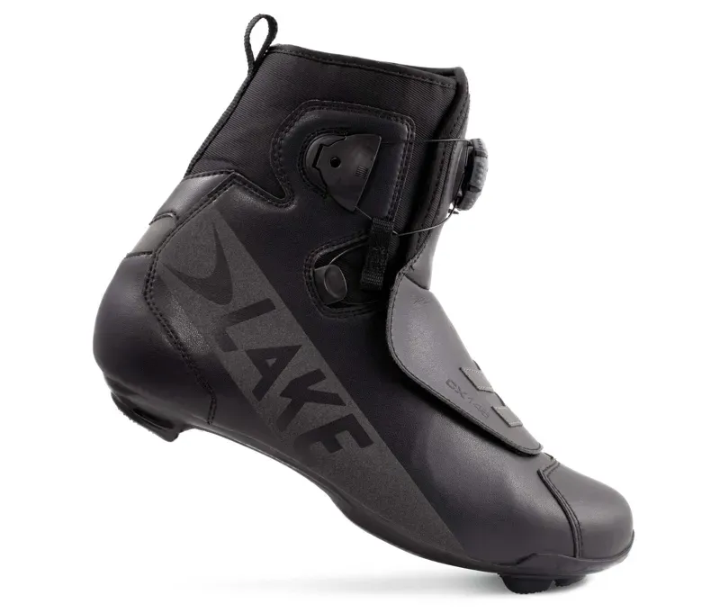 Lake CX146-X Wide Winter Road Shoes in Reflective Black/Black