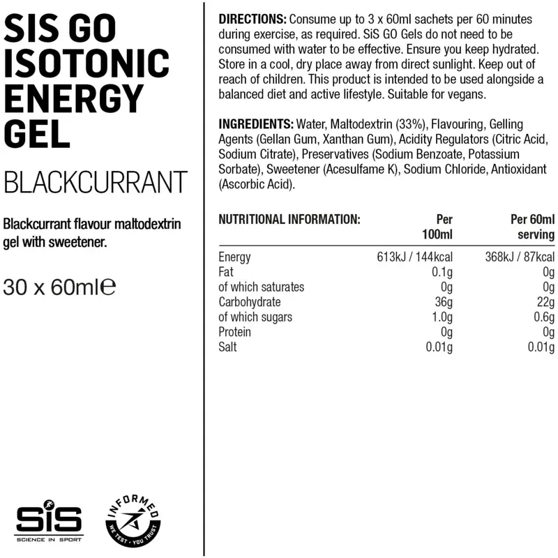 Science in Sport GO Isotonic Energy Gels in Blackcurrant-2