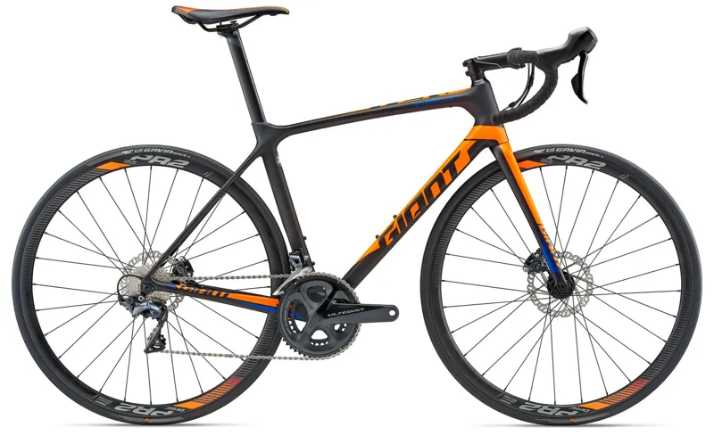 2018 Giant TCR Advanced 1 Disc Carbon Smoke/Neon Orange/Electric Blue