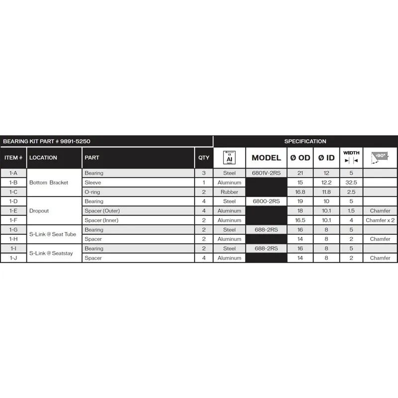 Specialized 2011 Epic Bearing Kit-2