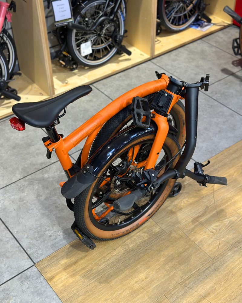 Ex Demo Brompton G line with roller frame in adventure orange Medium-3