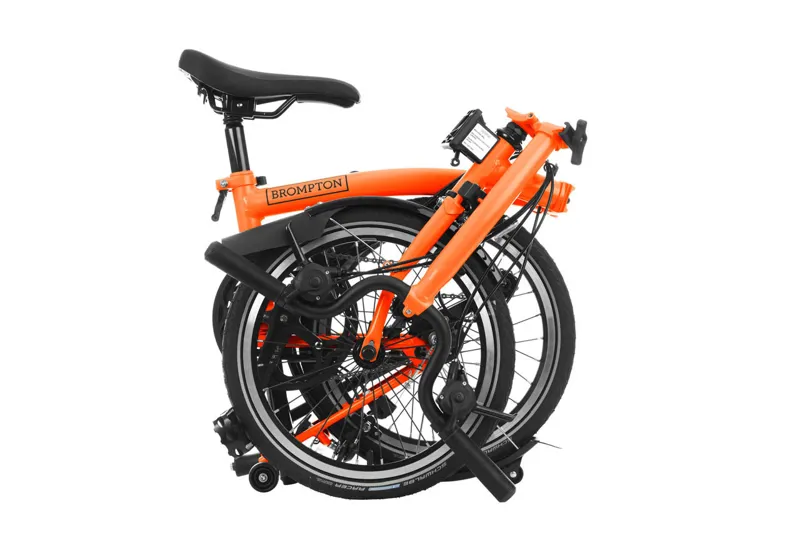 Brompton C Line Explore Mid Bar 6 speed with Rack in Sunset Orange-2