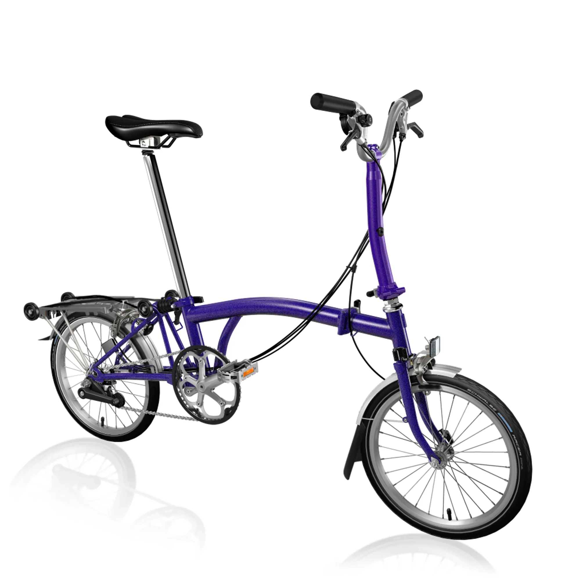 Brompton M6R Folding Bike in Purple Metallic
