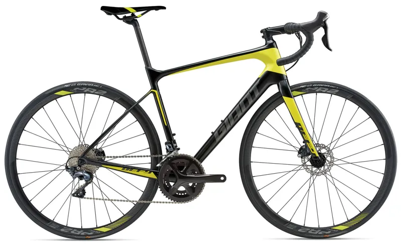 2018 Giant Defy Advanced 1 Satin Carbon Smoke/Satin Yellow/Charcoal
