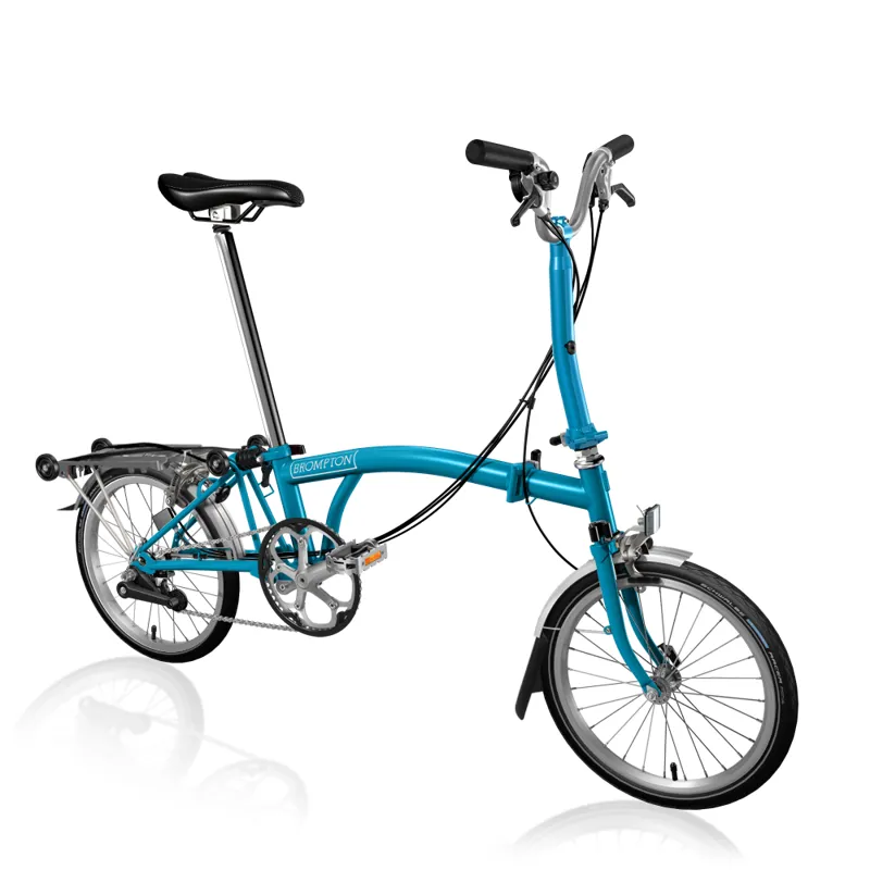 Brompton M6R Folding Bike in Lagoon Blue