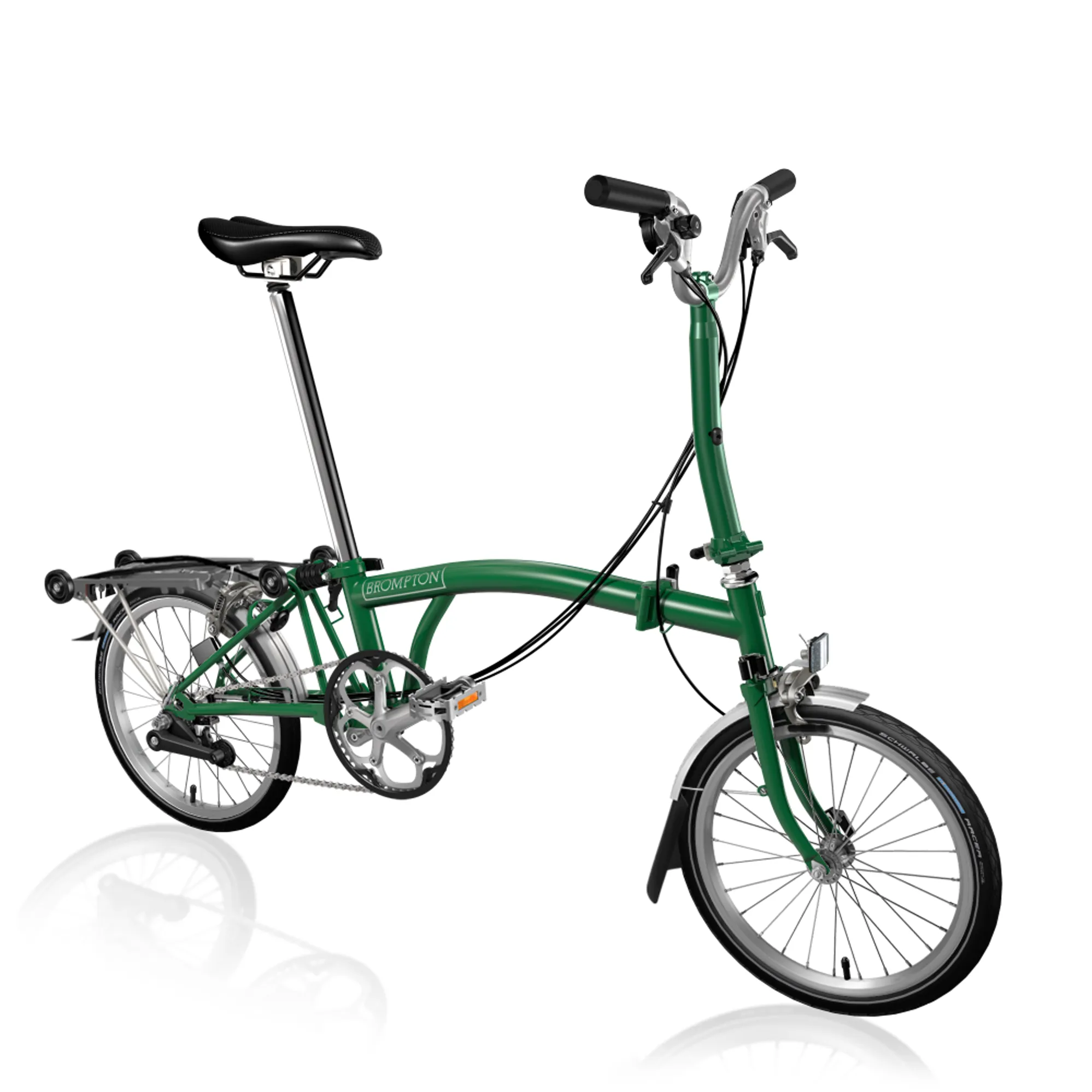 Brompton C Line Explore Mid Bar with Rack in Racing Green