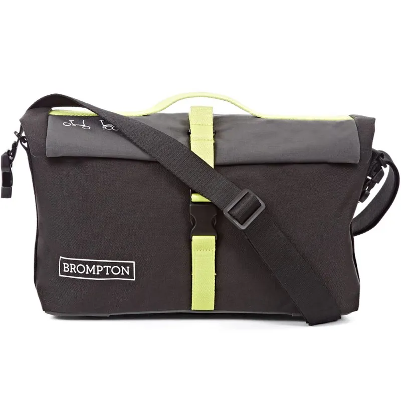 Brompton Roll Top Bag Grey/Black/Lime Green-2