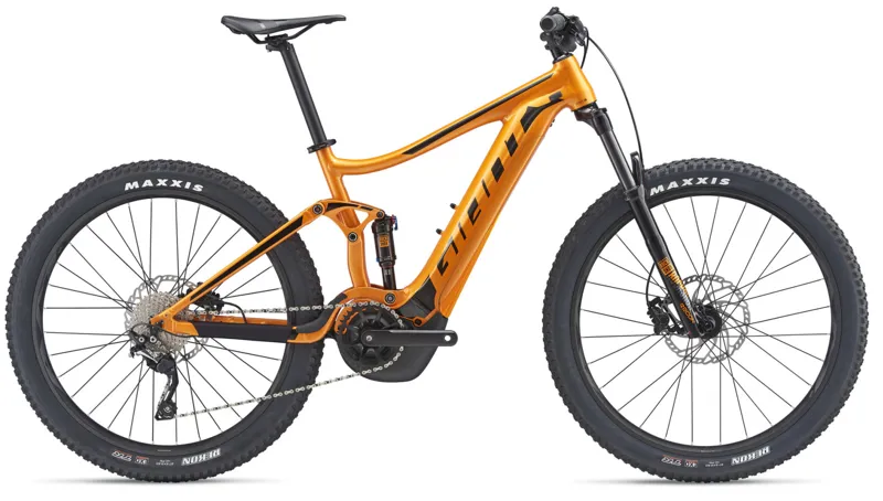 2019 Giant Stance E+ 1 25km Mens Electric FS Mountain Bike in Orange