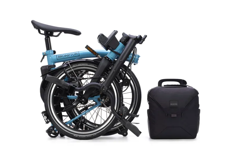Brompton Electric P Line with SuperRoll+ - e-Motiq system - 4-speed in Cloud Metallic Blue-2
