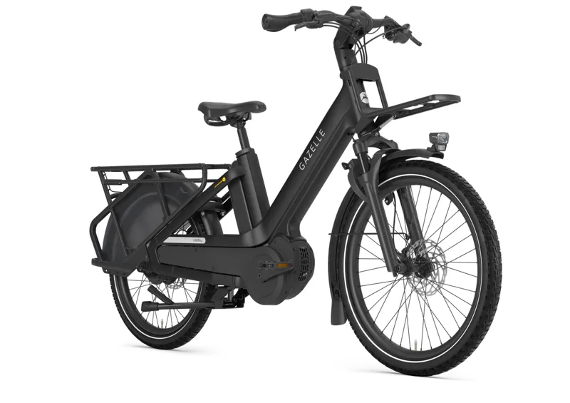 Gazelle Cabby Cargo Bike C380 Low Bar in Matt Black-1