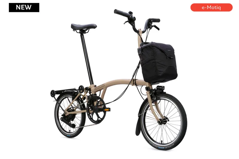 Brompton Electric C Line with SuperRoll+ - e-Motiq system - 4-speed in Dune sand-1