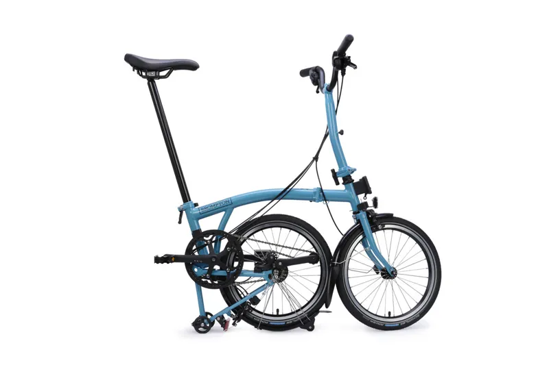 Brompton C Line 12 speed Mid Bar with advance rack in Cloud Metallic Blue-2