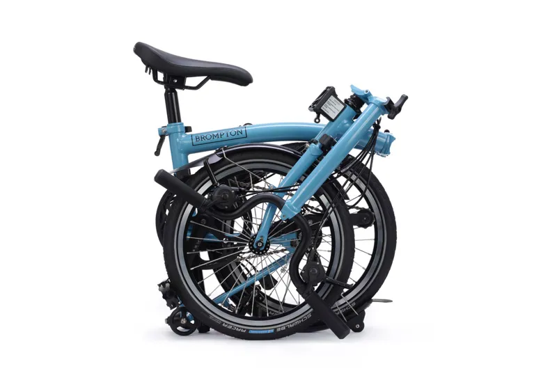 Brompton C Line 12 speed Mid Bar with advance rack in Cloud Metallic Blue-3