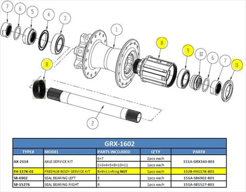 Giant FH117K Freehub Body for GRX1602 11 Speed-3