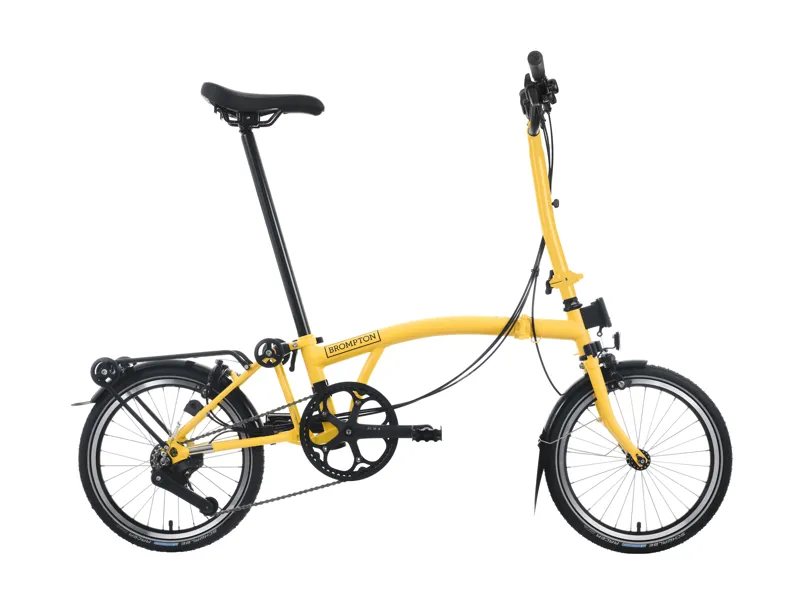 Brompton C Line 12 speed Mid Bar with advance rack in Bumble bee yellow