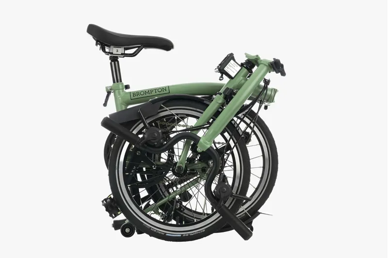 Brompton C Line Explore Mid Bar 6 Speed with Rack in Matcha Green-1