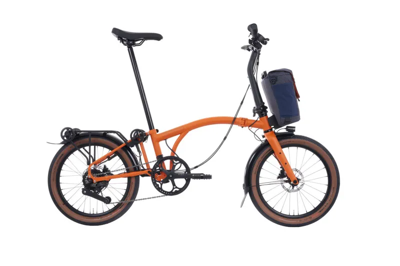 Brompton G line Electric with Roller Frame and Handlebar Control  4-speed in Adventure Orange