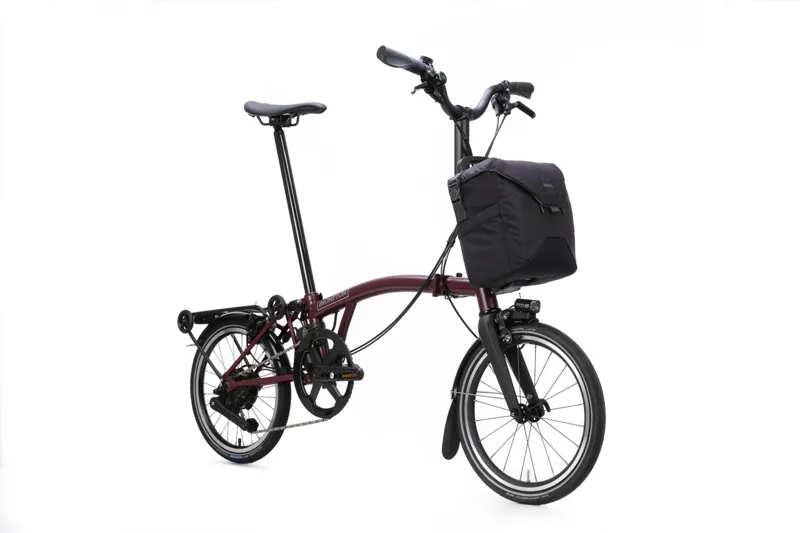 Brompton Electric P Line with SuperRoll+ - e-Motiq system - 4-speed in Plum Red-1