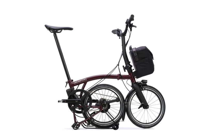 Brompton Electric P Line with SuperRoll+ - e-Motiq system - 4-speed in Plum Red-2