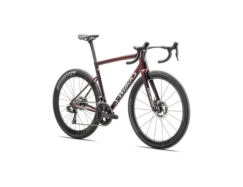 Specialized S-Works Tarmac SL8 - Shimano Dura-Ace Di2 Road Race Bike In Gloss Solidity / Red To Black Pearl / Metallic White Silver-1