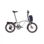 Brompton G line Electric with Roller Frame and Handlebar Control 4-speed in Taildust White 