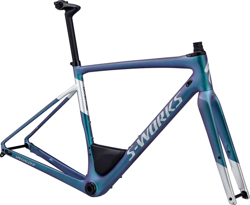 2018 S-Works Mens Diverge Frameset Satin Gloss Oil/Gloss Light Silver