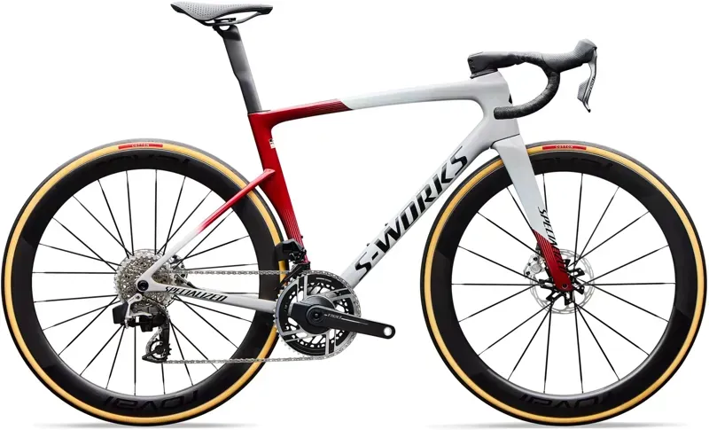 Specialized S-Works Tarmac SL9 SRAM RED AXS Road Bike in White Silver/Ruby/Obsidian