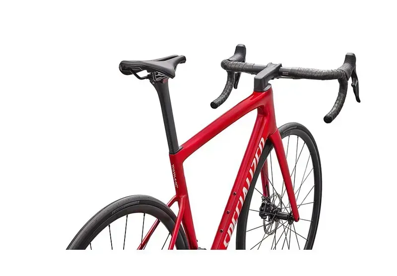 Specialized Tarmac SL8 Comp SRAM Rival AXS Road Bike in Red Tint Over Silver Dust-4