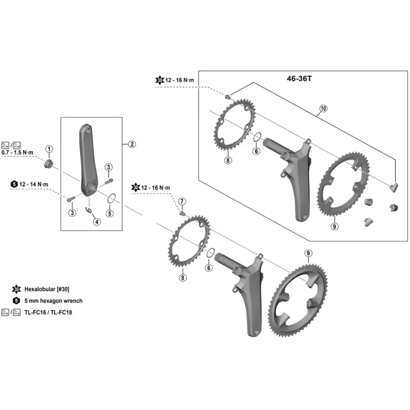 Shimano FC-R8100 Ultegra 12 speed inner chainring 34T-NK for 50 34T-1