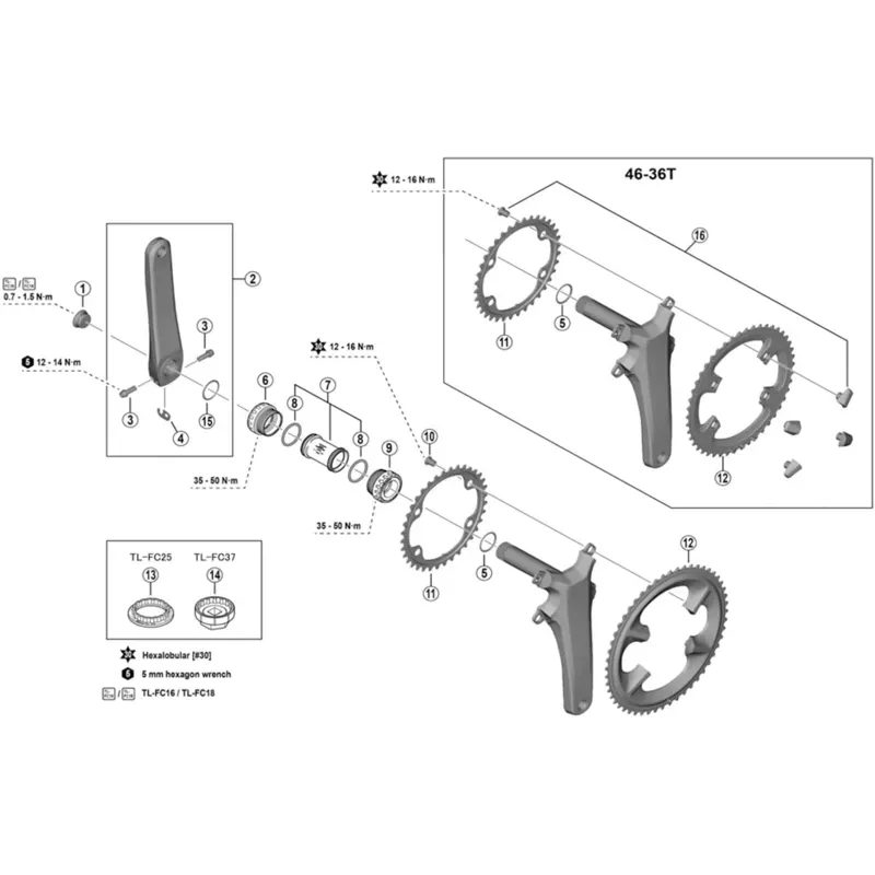 Shimano FC-R8100 Ultegra 12 speed inner chainring 50T NK for 50 34T-1